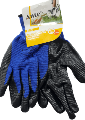 GUANTE DE TRABAJO POLIESTER AZUL/NEGRO 10