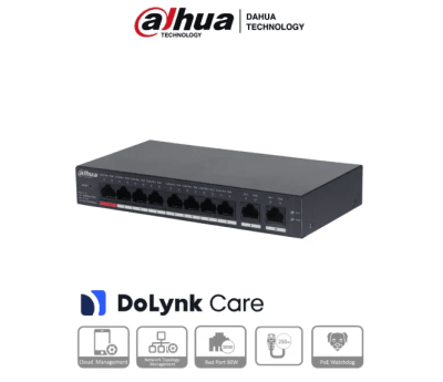 DH-CS4010-8GT-110 SWITCH POE GIGABIT 110W 54V 8 POE+ 2 UP LINK ALL 10~1000Mbps NUBE ADMIN  DAHUA