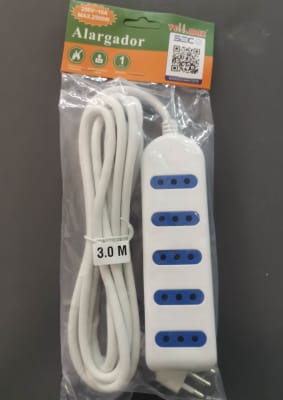 ALARGADOR BLANCO SEC 3MT CON 5 TOMAS MAX 2500W 250V-10A 165*48*24MM