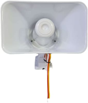 SIRENA 30W 12V 2 TONOS 120Db ALTA VOZ PARA ALARMAS SEGURIDAD EXTERIOR Y INTERIOR,PVC PLASTICA1