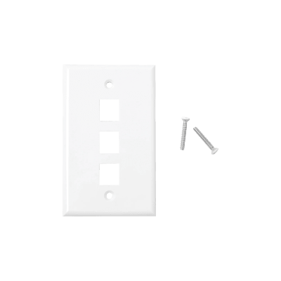 3 Puerto Faceplate Placa Muro Para Modulos Rj45 Simple 114 mm * 70 mm 78732668271633 Marca Keystone
