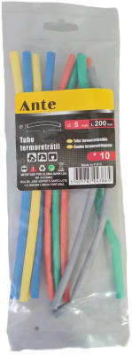 TUBO TERMOCONTRAIBLE 5MM 10PCS LARGO 200MM MULTI COLOR 5605787043865 MARCA ANTE
