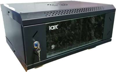 GABINETE RACK 4U FIJO A PARED CON BANDEJA METAL ACCESORIO