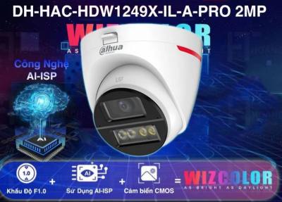 DH-HAC-HDW1249XN-IL-A-PRO-DIP CAMARA DOMO 2MP 2.8MM DOBLES MICROFONO DUAL LED WIZCOLOR 50MT IP67 PLASTICA+METAL ANALOGA DAHUA