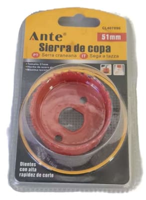 SIERRA DE COPA 51MM INSTALACIÓN ACERO AL CARBONO CL407896 5605787407896 MARCA ANTE1