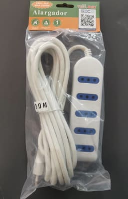 ALARGADOR BLANCO SEC  5MT CON 5 TOMAS MAX 2500W 250V-10A 165*48*24MM1