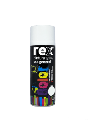 PINTURA SPRAY GENERAL COLOR: BLANCO / MATE / 400ML MARCA: REX