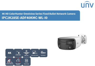 IPC2K28SE-ADF40KMC-WL-I0 CAMARA BALA IP POE 8MP 4MM DOBLE LENTES IR 30MT COLOR MIC ALARMA SMART INTRUSION LINEA CRUZ IP67 MAX 512GB METAL UÑV1
