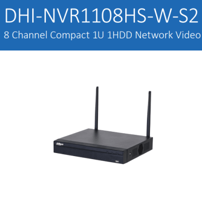 DHI-NVR1108HS-W-S2 NVR WIFI 8CH SIN POE 6MP H.265 1HDD One-click IPCs ONVIF MAX 16TB DAHUA