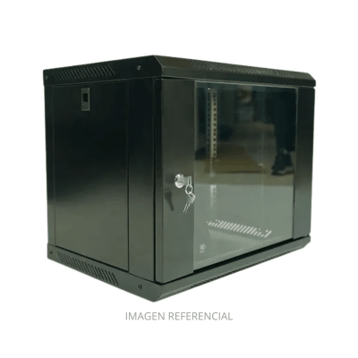 GABINETE RACK 9U FIJO A PARED CON BANDEJA METAL ACCESORIO1