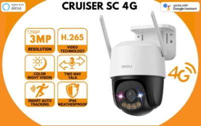 IPC-K7FN-3H0TE-AM CAMARA 4G LITE IMOU Cruiser SC PT 3MP 3.6MM FullColor AUDIO BIDIRECCIONAL ALARMA 12V