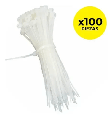 4*200MM BLANCA AMARRA PLASTICA 100pcs Bridas Amarra Cables Cremallera Resistentes