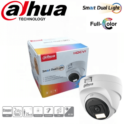 DH-HAC-T1A21N-U-IL-A CAMARA DOMO 2MP 2.8MM DUAL COLOR IR25MT HDCVI IP67 PLASTICA ANALOGA 12V DAHUA