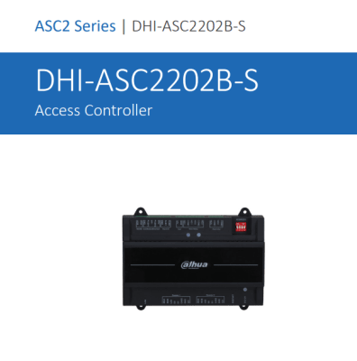 DHI-ASC2202B-S Control de Acceso DAHUA para 2 Puertas.3*RS-485 ,2*Wiegand,12V/POE 10/100 Mbps IP20 IK04