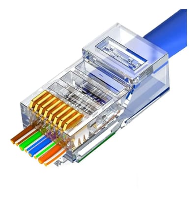 CONECTOR RJ45 CAT6 Y CAT6E PASANTE FACIAL UTP PLASTICA