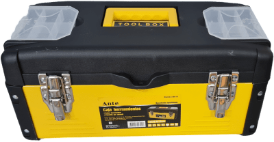 CAJA DE HERRAMIENTAS G-586-16 40*20.5*18CM AMARILLA Y NEGRA METAL + PLASTICA 047900 MARACA ANTE