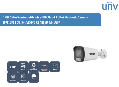 IPC2312LE-ADF28KM-WP CAMARA BALA IP POE 2MP 2.8MM WIZCOLOR 30MT ONVIF MIC IP67 256GB METAL+PLAS UÑV1