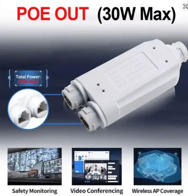 IAI-POEEX1A2-100-EXTERIOR EXTENSOR POE 1 A 2 30W 100Mbps 250MT IEEE802.3af/at,44~55V, 0.5A/0.25A