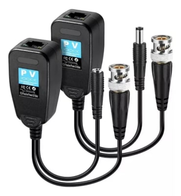 BALUN+RJ45 POWER PASIVO  PAR 8MP CON DC CORRIENTE