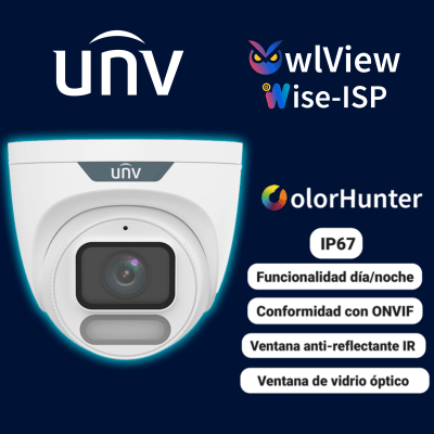 IPC3628LE-ADF28K-WP CAMARA DOMO IP POE  8MP 2.8MM 30MT WIZCOLOR Wise-ISP MIC IP67 METAL+PLASTICA UÑV1