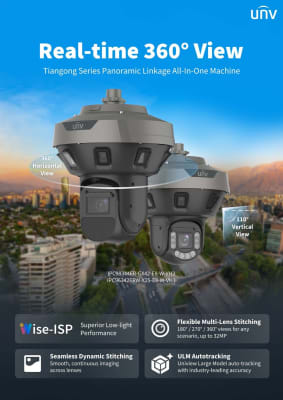 IPC98344ER-GX42-E8-W-VH3 CAMARA PTZ IP POE 32MP+4MP 360° 42X 3720MTS Tiangong Pro Panorámico Enlace Panorámico,ALL IN ONE 24V/36V UÑV1