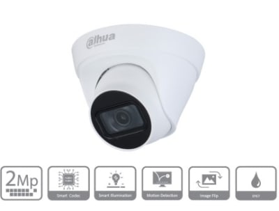 DH-IPC-HDW1230T1P-S6 CAMARA DOMO IP POE 2MP 2.8MM IR30MT PLASTICA+METAL 12V DAHUA