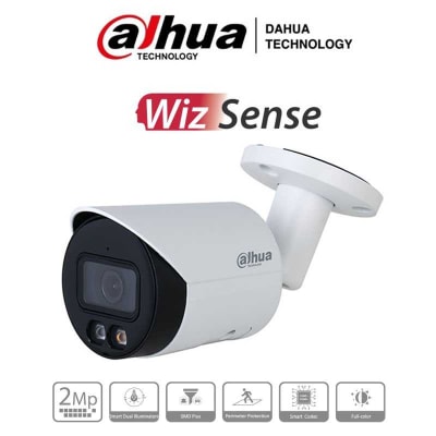 DH-IPC-HFW2249S-S-IL CAMARA BALA IP POE 2MP 2.8MM 30MT WIZSENSE MIC DUALES INTELIGENTES MAX 256GB METAL