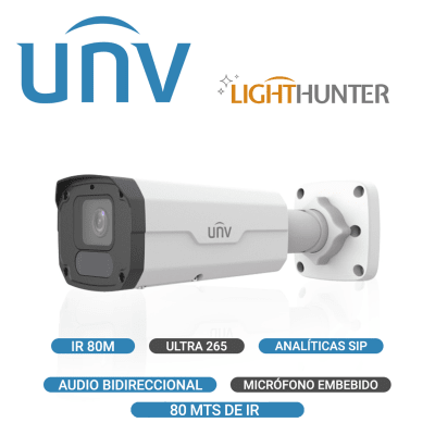 IPC2225SB-ADF28KM-I1 CAMARA BALA IP POE 5MP 2.8MM IR80 INTRUSION LightHunter MIC ALARMA IP67 MAX 512GB METAL UÑV1