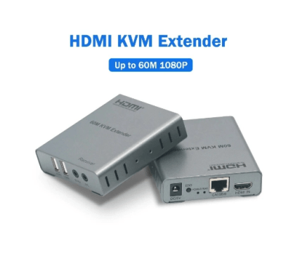 EXTENSOR DE VIDEO 60MT A HDMI POR UTP RED 1080P(2MP) USB+ENTRADA AUDIO METAL
