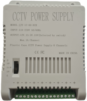 IAI-PC15V16CH TRANSFORMADOR 12/13.5/15V 16CH INTERIOR 19*13*4CM MAX 1A/CH FUENTE PODER