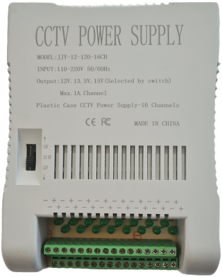 IAI-PC15V8CH TRANSFORMADOR 12/13.5/15V 8CH INTERIOR 15*11*4CM MAX 1A/CH FUENTE PODER