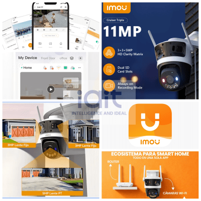 IPC-S7UN-11M0WED CAMARA WIFI PT Cruiser Trile 11MP LENTE TRIPES:2 FIJA 3MP+PT 5MP AUDIO BIDIRECCIONAL FULL COLOR ALARMA IMOU
