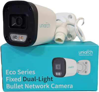 IPC-B132-AF28-DL-ECO CAMARA BALA IP 2MP 2.8MM DUAL COLOR 30MT MIC ONVIF IP67 H.265+ Sin conexión DC UNIARCH