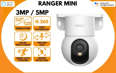 IPC-K2MN-5H1WE CAMARA Mini PT WIFI Ranger 5MP 3.6mm AUDIO BIDIRECCIONAL FullColor 10mt,Micro SD MAX 512GB 2.4Ghz IMOU