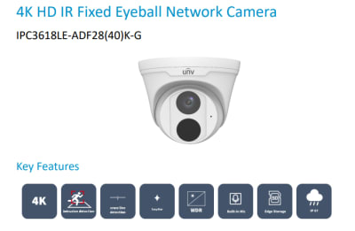 IPC3618LE-ADF28K-G CAMARA DOMO IP POE 8MP 2.8MM IR30MT MIC INTRUSION IP67 256GB METAL+PLASTICA UÑV