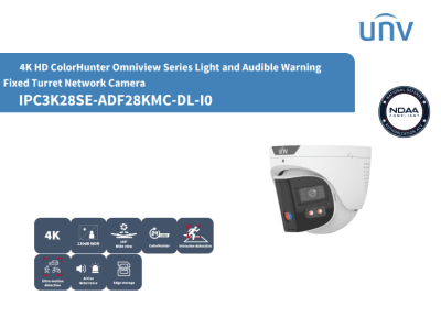 IPC3K28SE-ADF28KMC-DL-I0 CAMARA DOMO IP POE 8MP 2.8MM 180° DOBLE LENTES COLOR IR30MT MIC ONVIF INTRUSION ALARMA MAXIMA 512GB IP67 METAL UÑV