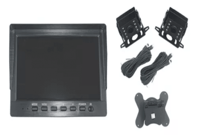 Kit BUS 12V~ 24V DVR  Pantalla 7 PULGADA  2 Camaras FHD Color Camion O Bus 1X15M 1X5M Max 128gb