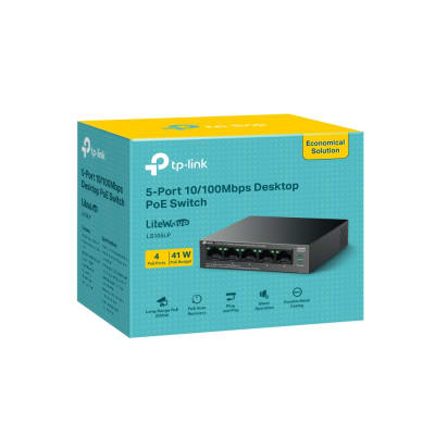 TL-LS105LP SWITCH POE 41W 53.5V 5-Port 10~100Mbps Con 4-Port PoE TP-LINK1