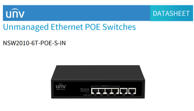 NSW2010-6T-POE-S-IN Switch POE 60W 6CH 6-Port 10~100Mbps 4 POE +2 Uplink 200Mbps IEEE 802.3at/af UÑV1