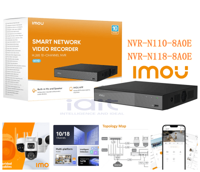 NVR-N110-8A0E  NVR 10CH 4K SIN POE ONVIF 1U 1HDD AI H.265 HASTA 16TB 12V-2A IMOU