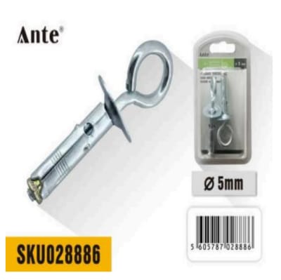 PERNO DE ANCLAJE CON GANCHO  5MM TIPO O M5 MARCA : ANTE