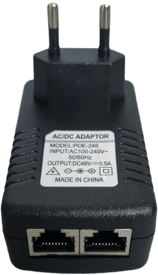 ADAPTADOR POE POE-248 ,1 PUERTO POE ,1000BASE-T,24W,AC/DC IN AC100~240V,OUT 48V~0.5A,50/60Hz.