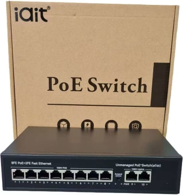 POE208-100MB SWITCH POE 2UPLINK+8POE 10/100Mbps,DC52V-120W,AC100-240V , 2GbpsOFERTA1