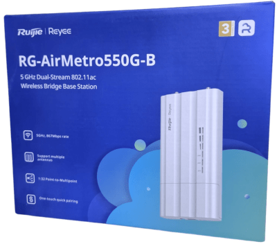RG-AIRMETRO550G-B SIN ANTENA 5GHZ 1000Mbps 24V, PASSIVE POE 12V,MARCAR: RUIJIE-REYEE