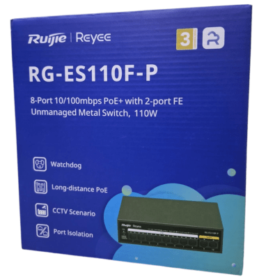 RG-ES110F-P SWITCH POE 8+2Puertos 10/100Mbps 110W,No administrado,MARCA:RUIJIE-REYEE