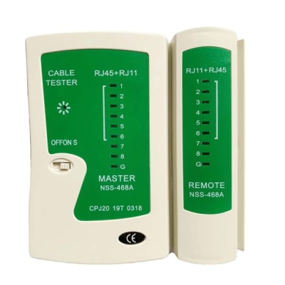 Tester Simple RJ45/RJ11 Cable RED SIN BATERIA BLANCO NSS-468A