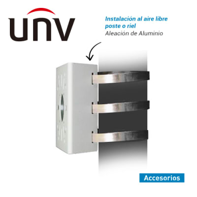 TR-UP06-C-IN SOPORTE DE MONTAJE VERTICAL PARA CAMARAS 127*136*62.5mm 10KG METAL Con 3 Abrazadera UÑV