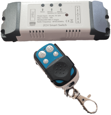 TUYA  MODULO RELE INALAMBRICO  2CH 7V-32V WIFI 433MHz en Android/iOS APP:TUYA (Google Assistant y Amazon Alexa)