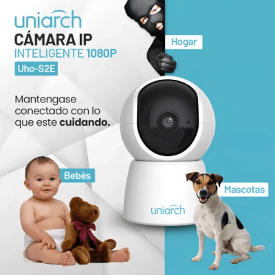 UHO-S2E CAMARA WIFI PT 360° 2MP 4MM IR10MT ALARMA AUDIO BIDIRECIONAL ONVIF 256GB UNIARCH