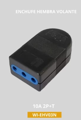 ENCHUFE HEMBRA VOLANTE 10A WI-EHV03 250V 2P+T SEC NEGRO WINELEC